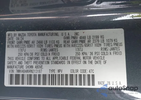 2024 Mazda Cx-50 2.5 S Select from USA, damaged, VIN 7MMVABAM9RN213187